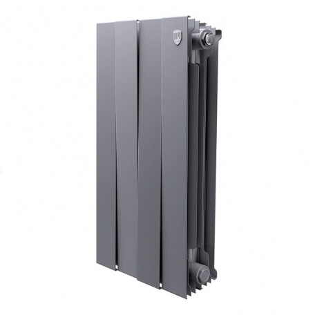 Дизайнерский радиатор биметаллический Royal Thermo Piano Forte 500/Silver Satin 500/4 секции, 0,72 кВт