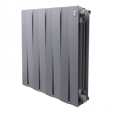 Дизайнерский радиатор биметаллический Royal Thermo Piano Forte 500/Silver Satin 500/8 секции, 1,44 кВт