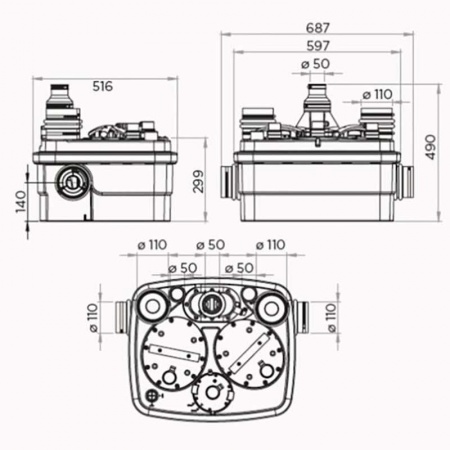 Канализационная насосная станция КНС SFA SANICUBIC 2 CLASSIC NM (IP68) промышленная фото 4