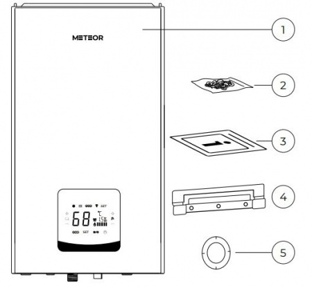 Котел газовый двухконтурный настенный METEOR C30 18C, ЖК-дисплей, насос ShinHoo, медный теплообменник, до 180м2 фото 11