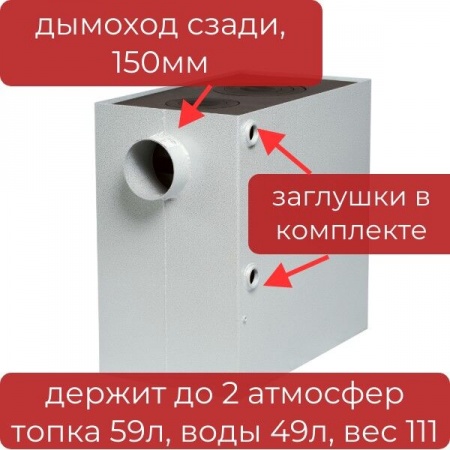 Котел на твердом топливе Сибирь КВО 20 (дымоход справа) НМК фото 4