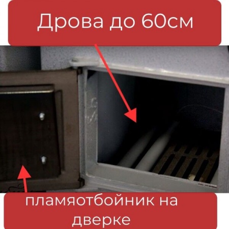 Котел на твердом топливе Сибирь, КВО 12 (дымоход справа) НМК, водонаполненные колосники фото 3
