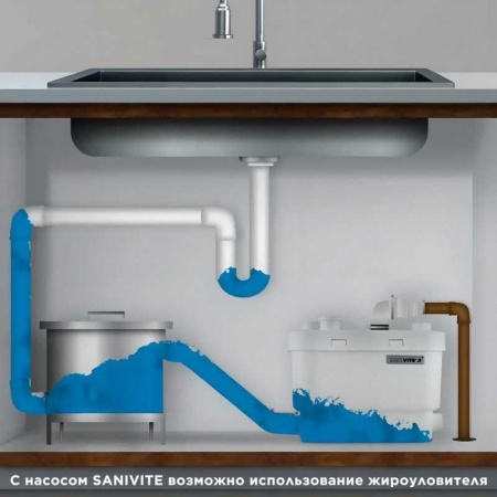 Насос канализационный SFA SANIVITE. 5 м напор, 400 Вт, 4 входа фото 18