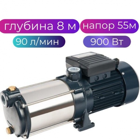 Насос поверхностный многоступенчатый центробежный UNIPUMP MH 500A, 90 л/мин, подъем 55 м, 900 Вт