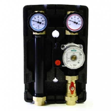 Насосная группа с насосом WILO RS 25/6, DN25, прямая в теплоизоляции, Uni-fitt