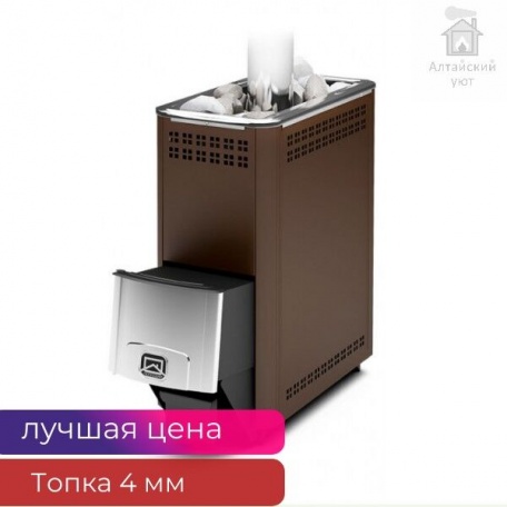 ПЕЧЬ БАННАЯ на дровах (ТЕПЛОДАР)под навесной бак, Тамань 10Т 1.1, сталь 4 мм