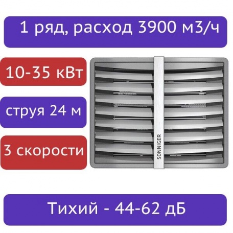 Тепловентилятор водяной SONNIGER CR2 AC (10-35 кВт) с консолью - плавная регулировка