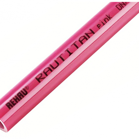 Труба PEXa 16*2.2 REHAU RAUTITAN Pink PLUS (120 м) лиловая с кислородным барьером