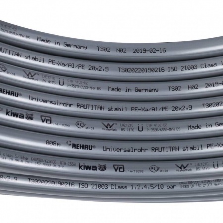 Труба PEXa 20*2.9 REHAU Stabil PLATINUM RAUTITAN (100м) с кислородным барьером, серая фото 4