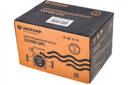 Циркуляционный насос Unipump UPС 25-60 180 мм с гайками, напор 6 м, диаметр 25мм, расход 63 л\мин, 3 скорости, 50058 фото 5