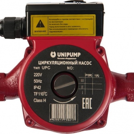 Циркуляционный насос Unipump UPС 25-80 180 мм с гайками, напор 8 м, диаметр 25мм, расход 166 л\мин, 3 скорости, 93873