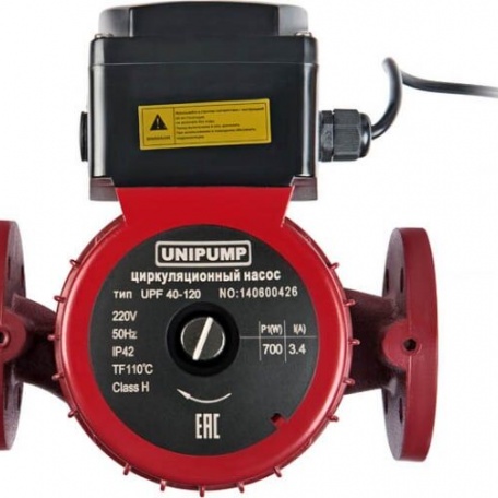 Циркуляционный насос фланцевый Unipump UPF 40-120 250 мм, 200 л/мин, 12 м напор, 16515